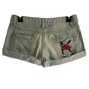 Y2K Miss Sixty Size Large Low Rise Micro Mini Shorts Micky Mouse